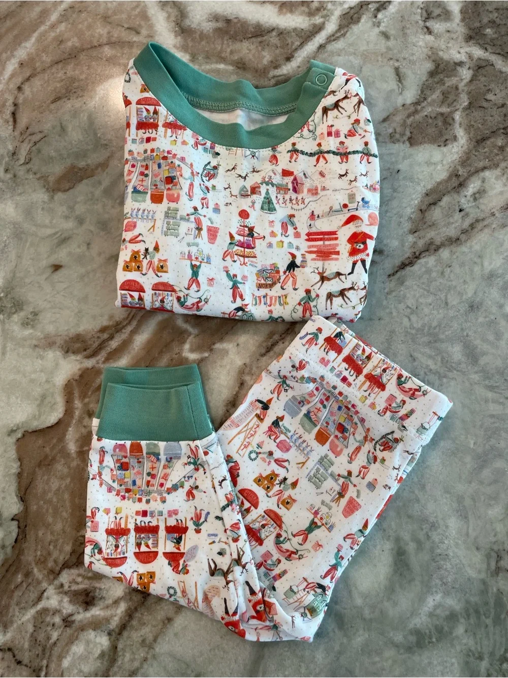 Lake Pima Cotton Holiday Pajama Set Boutique Baby 12 Months Christmas Print